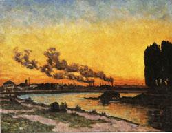 Armand Guillaumin Setting Sun at Ivry France oil painting art